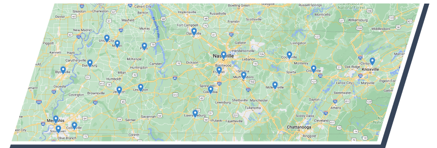 Tennessee service area map