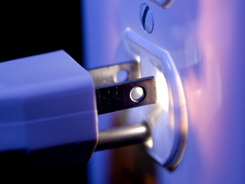 A protected three-prong outlet